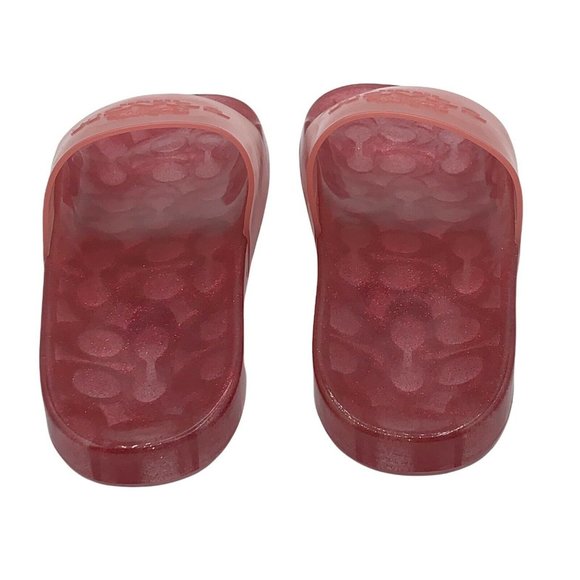 Coach Ulyssa Slide NWT Womens Size 10 Rubber Candy Apple Pink Slip On Sandals - Picture 5 of 11